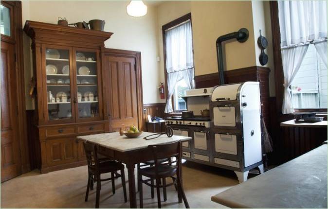 Interiér kuchyně v domě Haas-Lilienthal