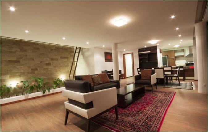 Interiér Casa Mirador Casa mezi horami v Ekvádoru