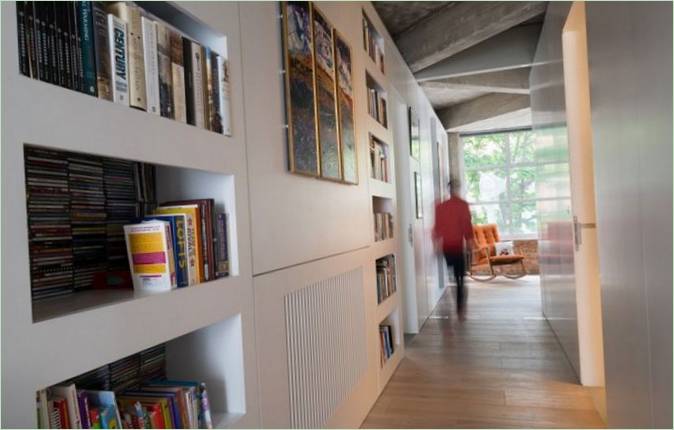 Clerkenwell Loft apartments domácí knihovna v Londýně