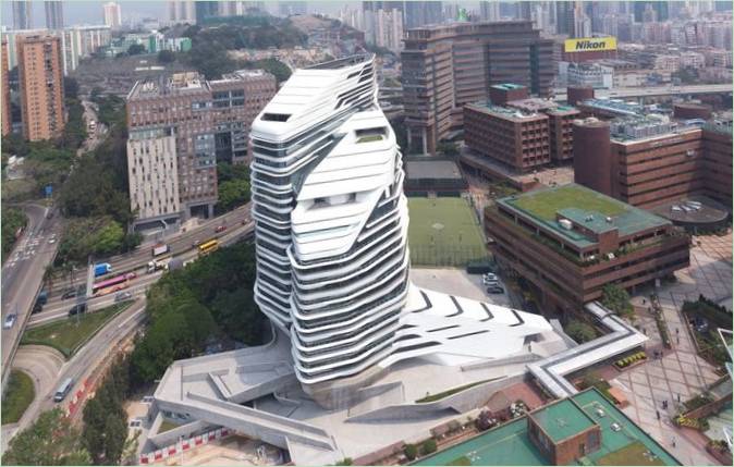 Věž Jockey Club Innovation Tower v Hongkongu
